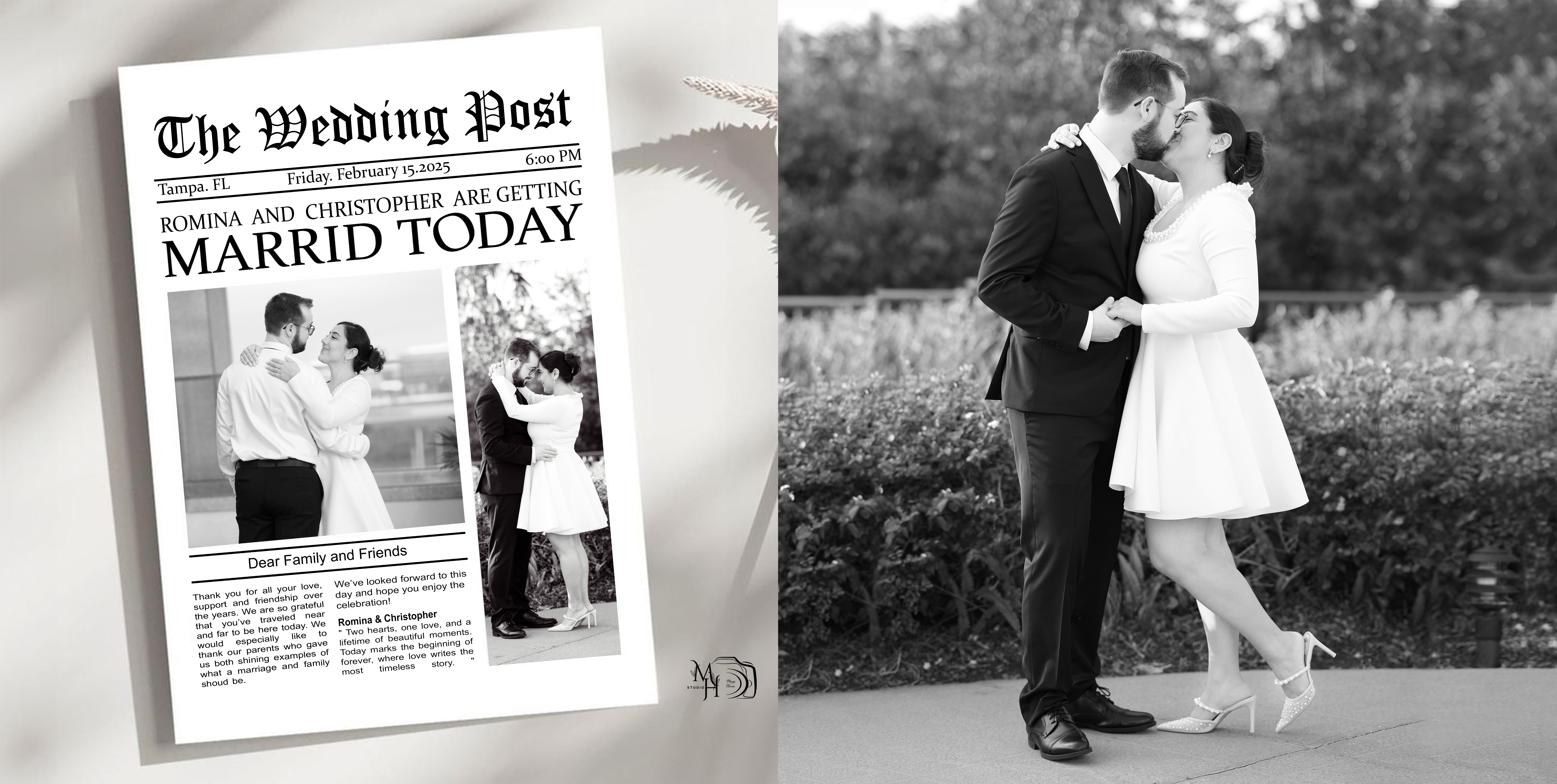 M.H Studio captures the Love, joy and timeless elegance of every Bride and Groom... One beautiful frame at a time.